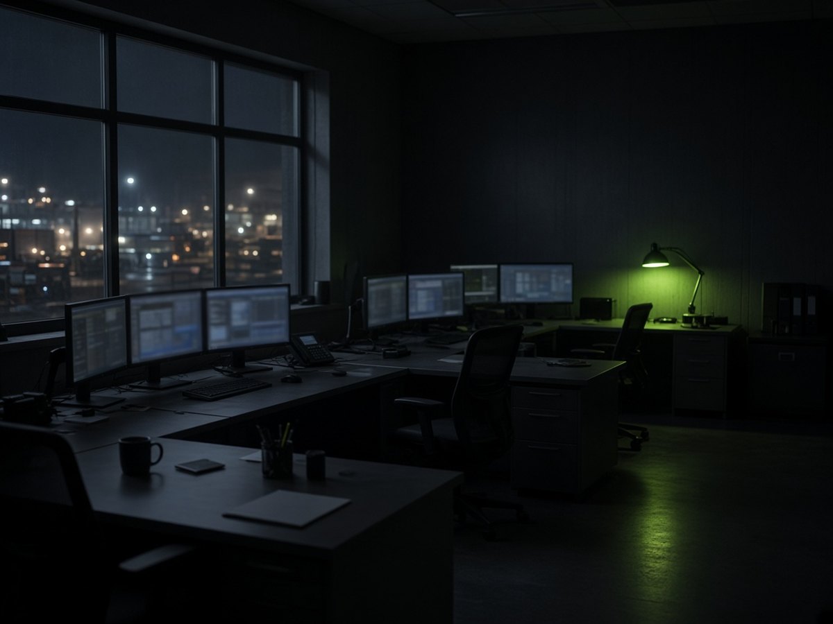 Dim dispatch office at the Oklahoma City hub